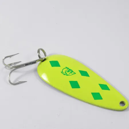 Vintage Eppinger Dardevle Imp 3407, 2/5oz Yellow / Green / Nickel fishing spoon #3407