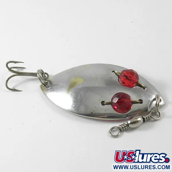 Vintage Hofschneider Red Eye Junior, 2/5oz Nickel / Red Eyes fishing spoon #3410