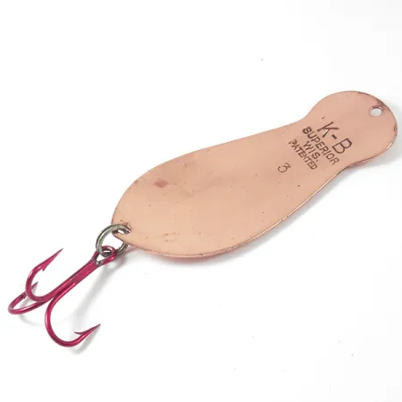Vintage K-B Bait K-B Spoon 3, 1oz Copper fishing spoon #3414
