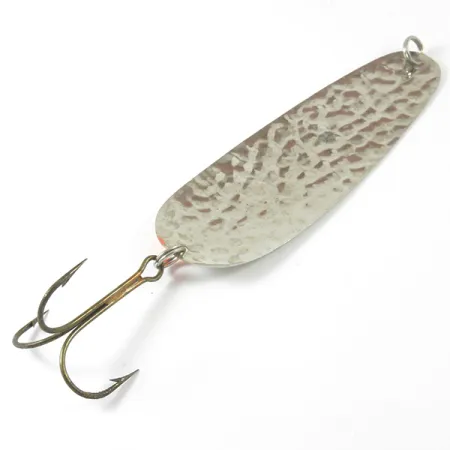 Vintage Acme​ Looter UV, 1/4oz Hammered Silver / UV Stripe Glow in UV light, Fluorescent fishing spoon #3428