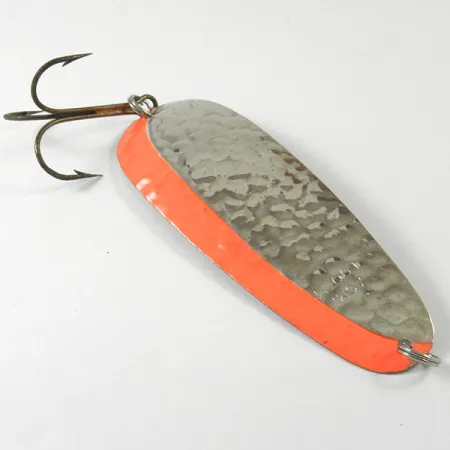 Vintage Acme​ Looter UV, 1/4oz Hammered Silver / UV Stripe Glow in UV light, Fluorescent fishing spoon #3428