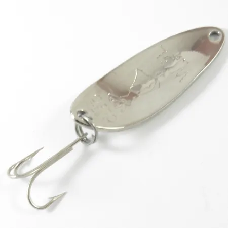 Vintage Seneca Little Cleo (Hula Girl) Glow, 1/3oz Blue / White / Nickel Glow in Dark fishing spoon #3436