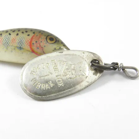 Vintage Blue Fox Vibrax Minnow Spin 1, 1/8oz Silver / Trout spinning lure #3462