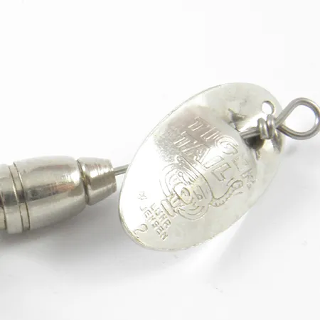 Vintage Luhr Jensen Tiger Tail, 1/8oz Nickel / Red spinning lure #3464