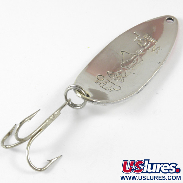 Vintage  Seneca Little Cleo (Hula Girl) 3479, 1/2oz Red / Nickel / White Pearl fishing spoon #3479