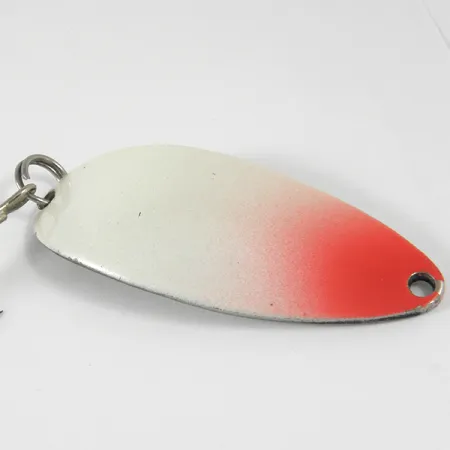 Vintage Seneca Little Cleo (Hula Girl) 3479, 1/2oz Red / Nickel / White Pearl fishing spoon #3479