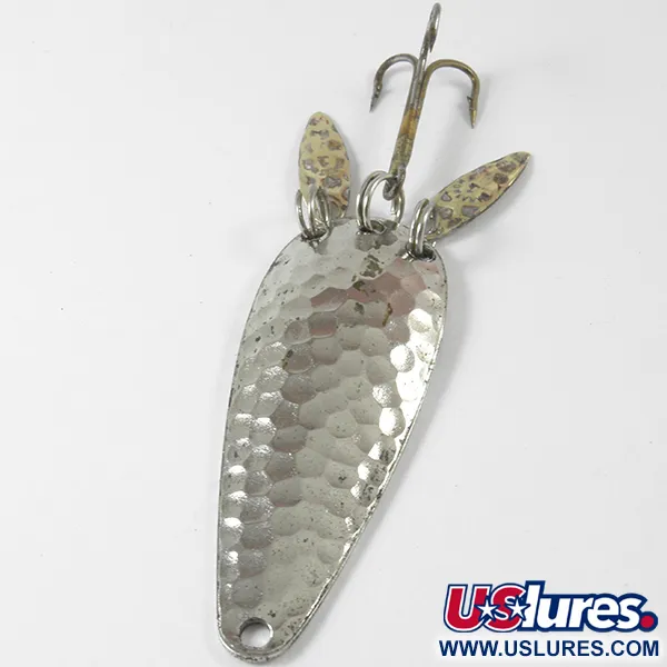 Vintage  Marathon Bait Company Marathon, 2/5oz Hammered Nickel fishing spoon #3480