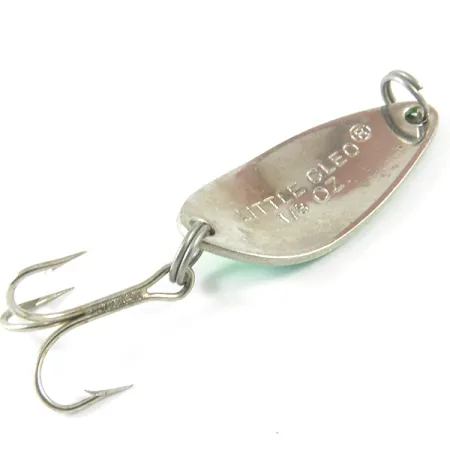 Vintage Acme Little Cleo, 1/8oz Yellow / Green / Nickel fishing spoon #3482