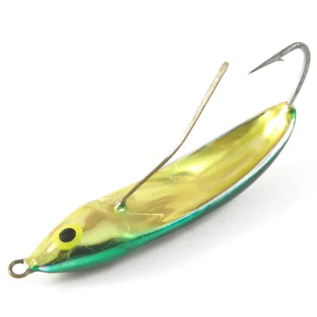 Vintage Rapala Minnow Spoon, 1/3oz Gold / Green fishing spoon #3488