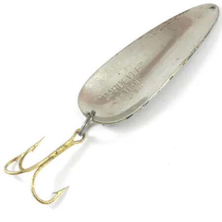 Vintage Eppinger Dardevle (1950s) Detroit, 1oz Black / White / Nickel fishing spoon #3494
