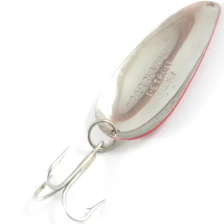 Vintage Eppinger Dardevle Dardevlet , 3/4oz Red / White / Nickel fishing spoon #3499