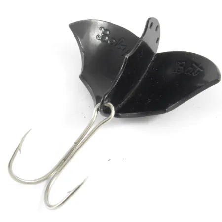 Vintage Harrison Industries Baby Bat, 1/2oz Black fishing spoon #3506