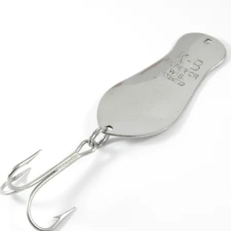 Vintage K-B Bait K-B Spoon 2, 1/2oz Nickel fishing spoon #3509