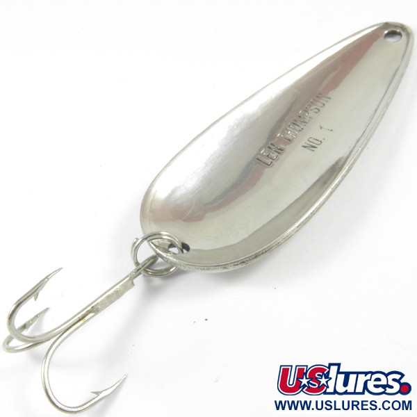 Vintage Len Thompson #1, 3/4oz Nickel fishing spoon #3531
