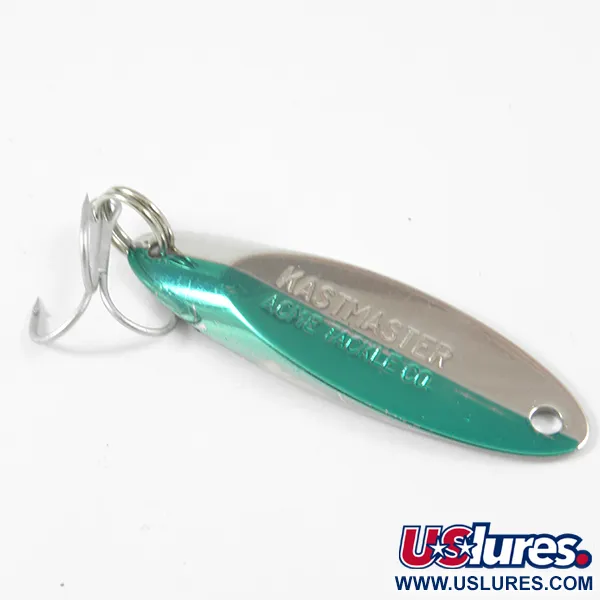 Vintage  Acme Kastmaster, 1/4oz Nickel / Green fishing spoon #3543