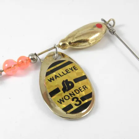 Vintage South Bend Walleye Wonder 3, 1/2oz Gold spinning lure #3571