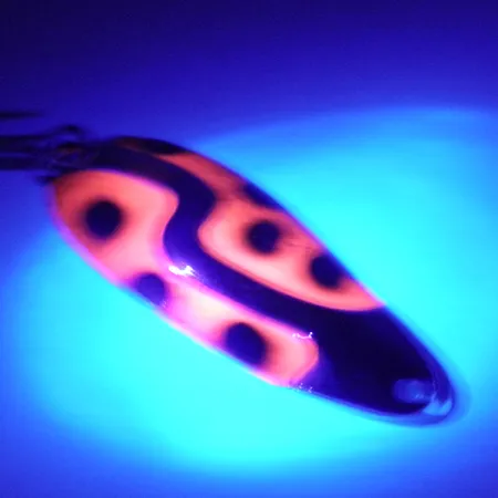 Vintage Kushner Kush Spoon UV (Glows in UV light), 1/3oz Nickel / Pink / Black UV Glow in UV light, Fluorescent fishing spoon #3584