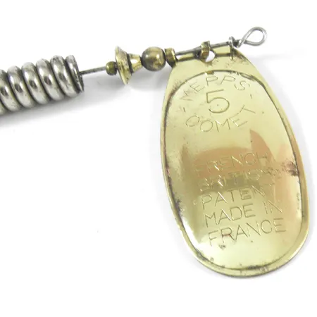 Vintage Mepps 5 Comet Mino, 2/3oz Brass spinning lure #3586