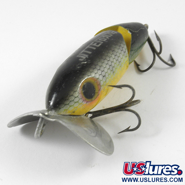 Vintage   Fred Arbogast Jitterbug Jointed , 1/3oz Perch fishing lure #3590