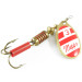 Vintage   Mepps Aglia 3, 1/4oz Red / White / Brass spinning lure #3609