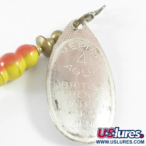 Vintage   Mepps Aglia 4, 1/3oz Silver spinning lure #3619