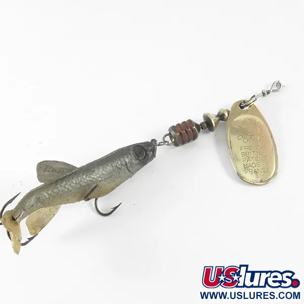 Vintage   Mepps Comet Mino 2, 3/16oz Gold spinning lure #3623