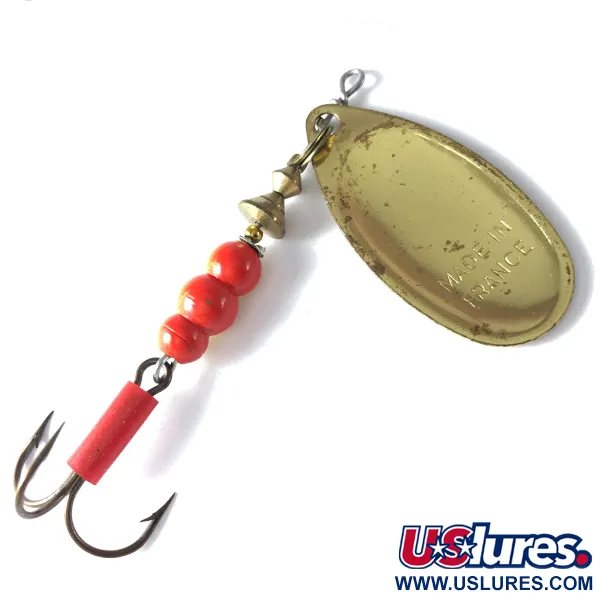 Vintage   Mepps Aglia 4, 1/3oz Red / White / Gold spinning lure #3630
