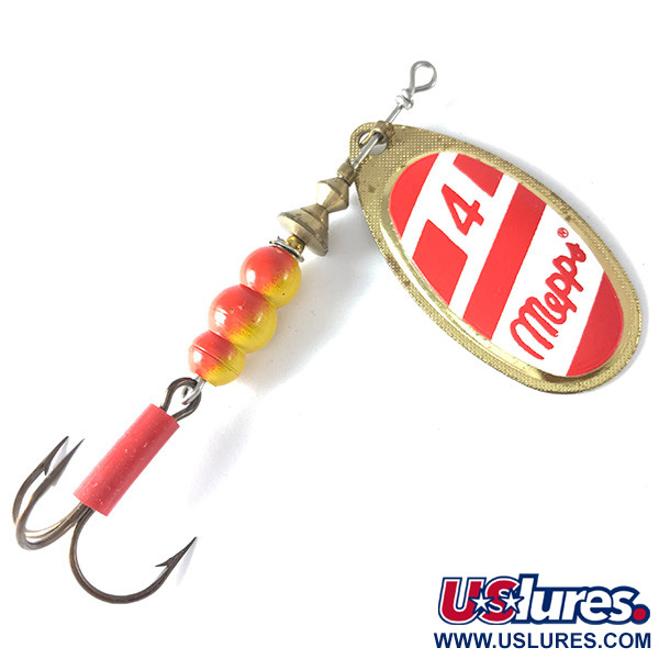 Vintage Mepps Lusox 2, 3/5oz Yellow spinning lure #0249