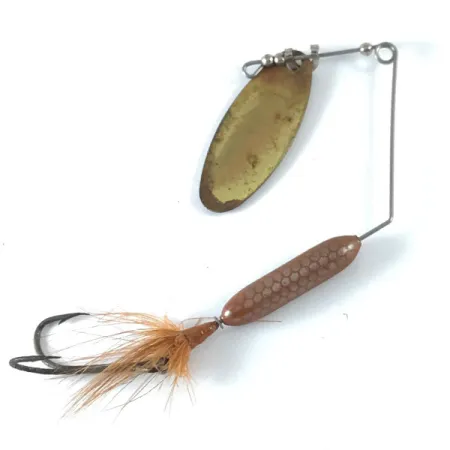 Vintage Yakima Bait Worden’s Original Rooster Tail, 1/4oz Brass / Brown spinning lure #3659
