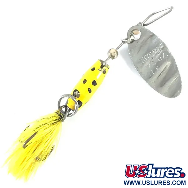 Vintage Glen Evans Shyster, 1/8oz Nickel / Yellow spinning lure #3660