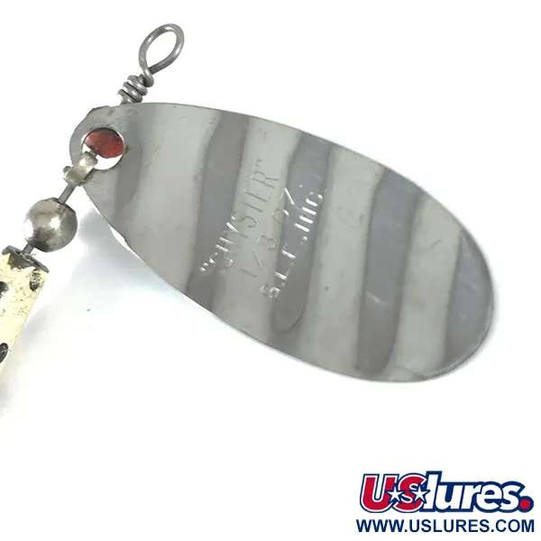 Vintage   Glen Evans Shyster, 1/4oz Nickel / White spinning lure #3664