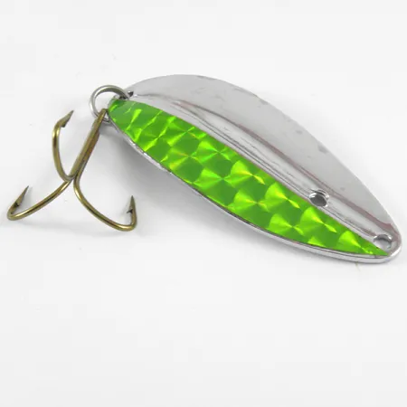Vintage TODDCO Main liner , 2/5oz Nickel / Green fishing spoon #3670