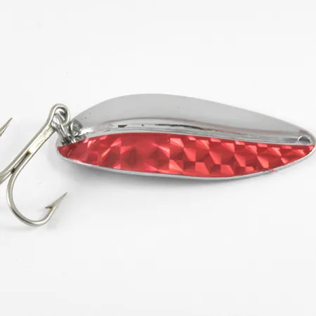 Vintage TODDCO Main liner , 2/5oz Nickel / Red fishing spoon #3671