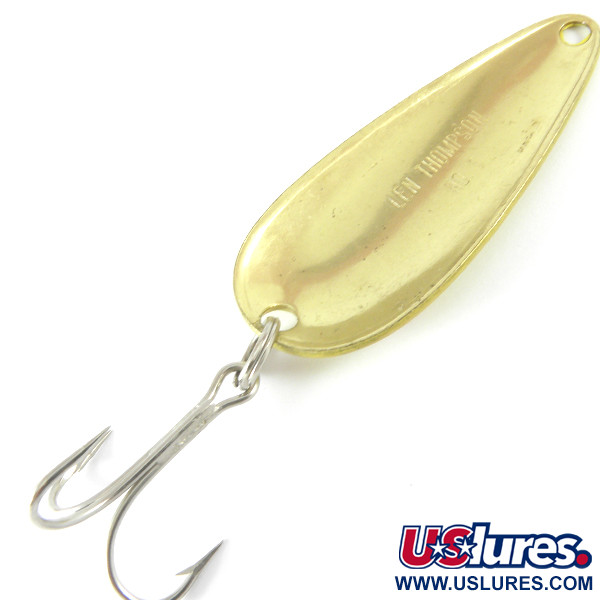 Vintage Len Thompson #1, 3/4oz Five of diamonds (Yellow / Red / Brass) fishing  spoon #3682