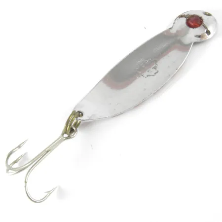 Vintage Unknown Errico One eye , 1/2oz Nickel / Red fishing spoon #3683