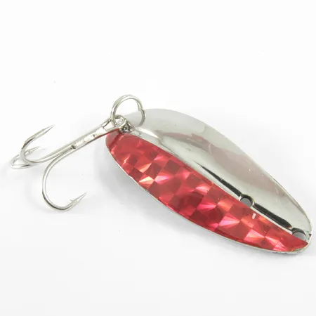 Vintage TODDCO Main liner , 2/5oz Nickel / Red fishing spoon #3684