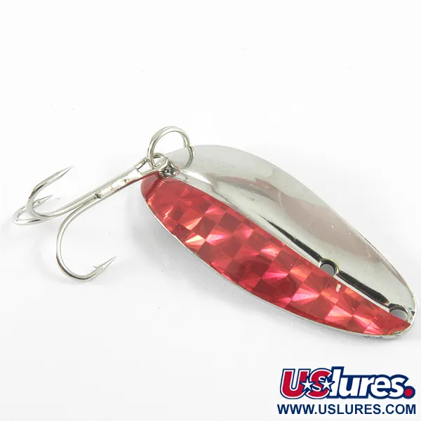 Vintage TODDCO Main liner , 2/5oz Nickel / Red fishing spoon #3684