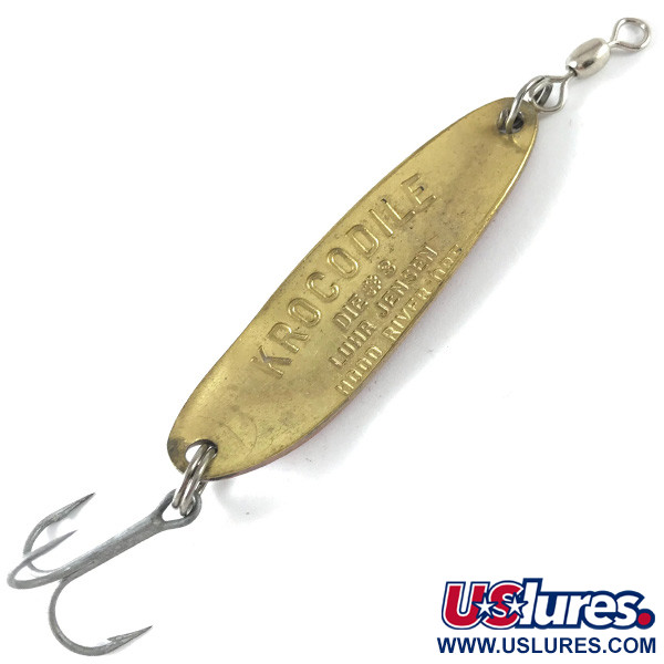 Vintage  Luhr Jensen Krocodile Die #3, 1/3oz Brown Salmon / Gold fishing spoon #3691