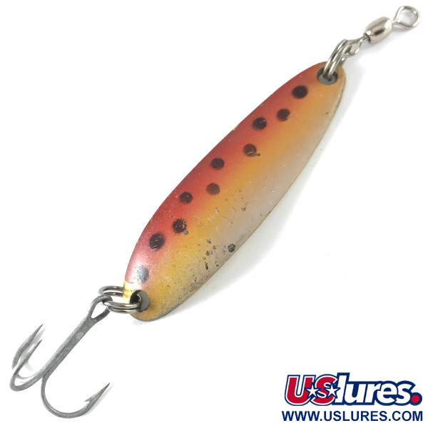 Vintage  Luhr Jensen Krocodile Die #3, 1/3oz Brown Salmon / Gold fishing spoon #3691