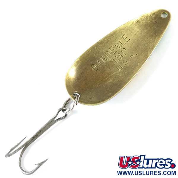 Vintage  Eppinger Dardevle Imp, 2/5oz White / Brass / Green / Gold fishing spoon #3694