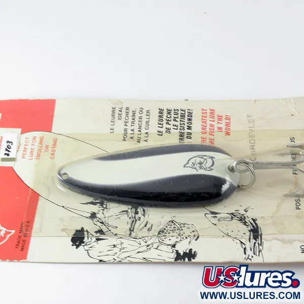  Eppinger Dardevle Dardevlet , 3/4oz Black / White / Nickel fishing spoon #3703