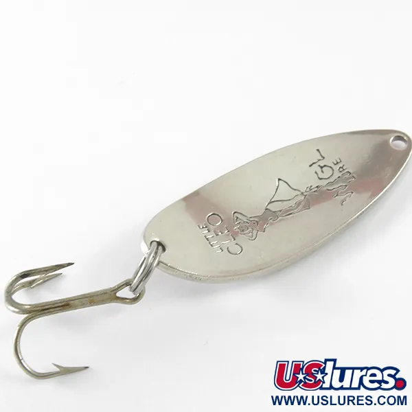 Vintage  Seneca Little Cleo (Hula Girl), 2/3oz Nickel / Purple fishing spoon #3708
