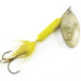 Vintage  Yakima Bait Worden’s Original Rooster Tail 4, 1/4oz Silver / Yellow spinning lure #3711