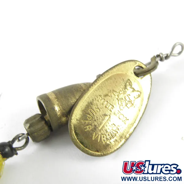 Vintage Blue Fox Super Vibrax 1 Foxtail, 1/8oz Brass spinning lure #3713