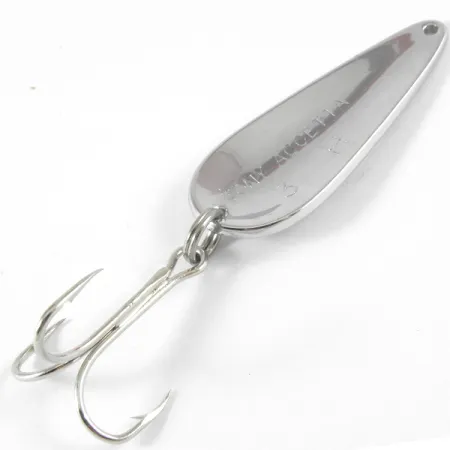 Vintage Tony Accetta 3 H, 2/5oz Nickel fishing spoon #3728