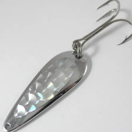 Vintage Tony Accetta 3 H, 2/5oz Nickel fishing spoon #3728