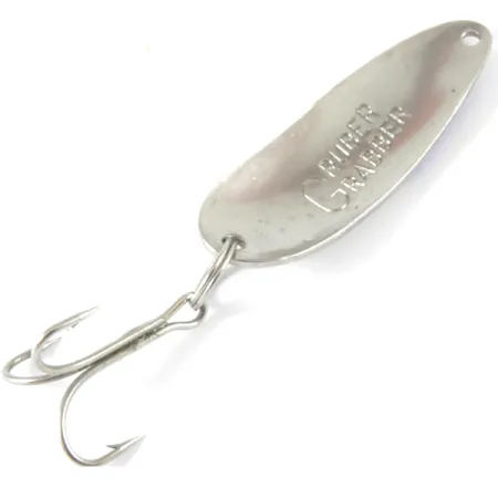 Vintage Weaver Lure Ruber Grabber, 1/4oz Nickel / Blue fishing spoon #3729