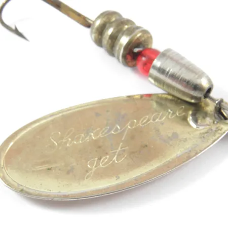 Vintage William Shakespeare Shakespeare Jet spinner , 2/5oz Gold / Red spinning lure #3745