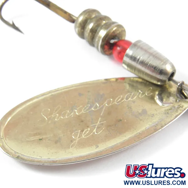 Vintage William Shakespeare Shakespeare Jet spinner , 2/5oz Gold / Red spinning lure #3745