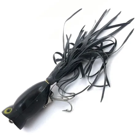 Vintage Fred Arbogast Hula Popper, 1/4oz Black / Red fishing lure #3788